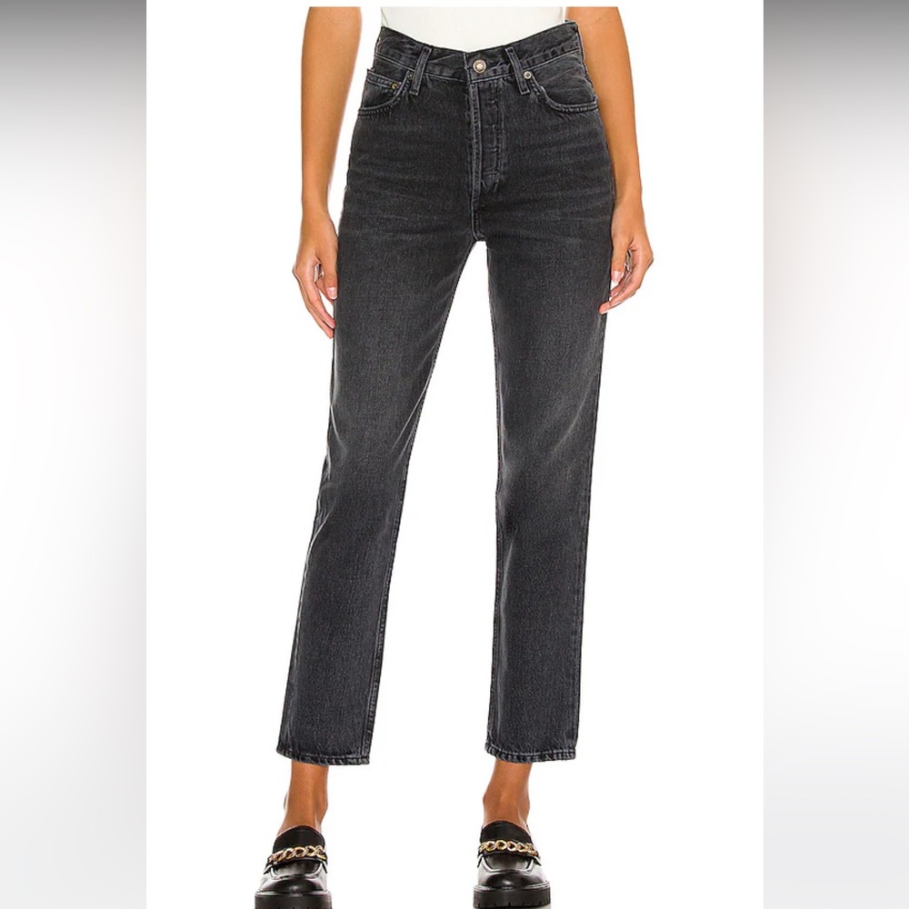 Agolde Fen High Rise Relaxed Taper in Black